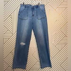 Colorful Planet Baggy Wide Legs Girls Jeans Size 18